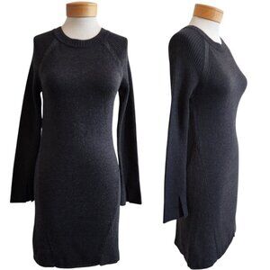 Smartwool Spruce Creek Ribbed Knit Merino Wool Split Hem Sleeve Sweater Dress S